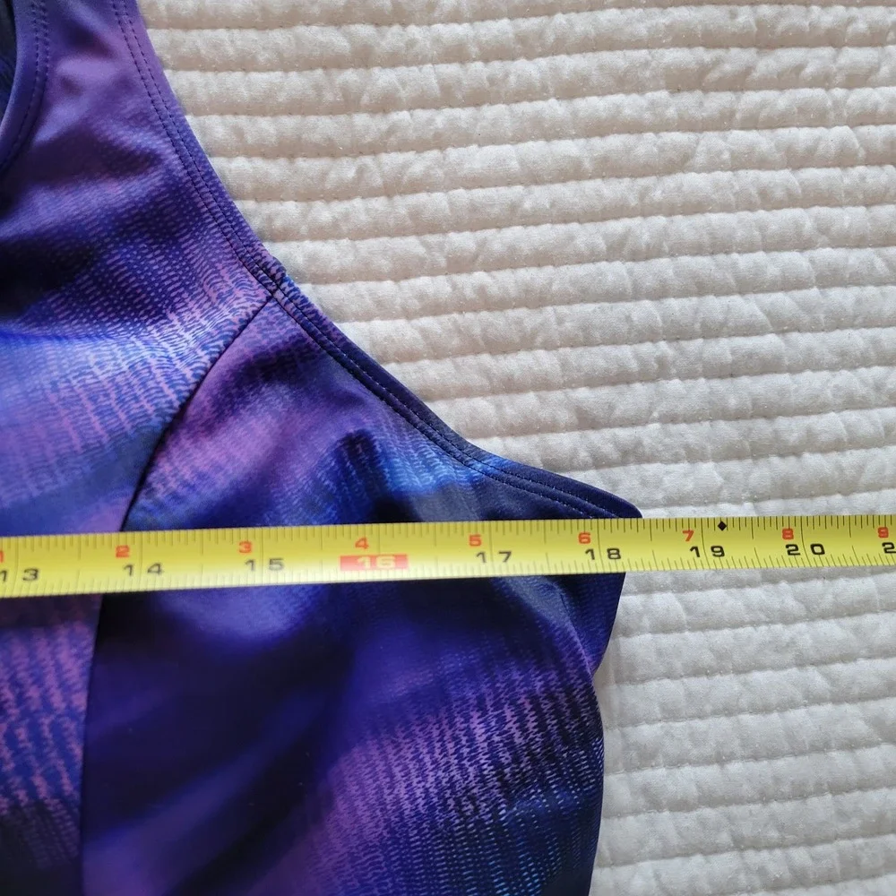 Aquabelle Swimsuits For All Purple Blue‎ Abstract Tankini Top Plus Size 20 - Picture 9 of 11